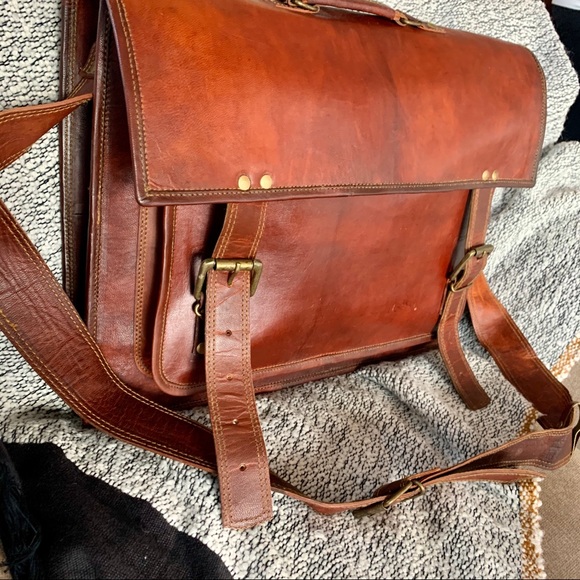 Vintage Real Leather Messenger Bag